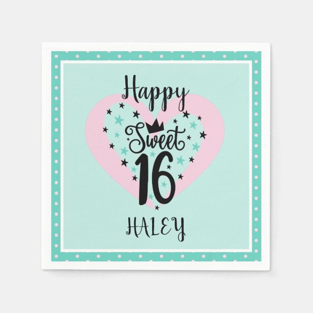 Servilleta De Papel Special Sweet 16 Birthday Party (Anverso)