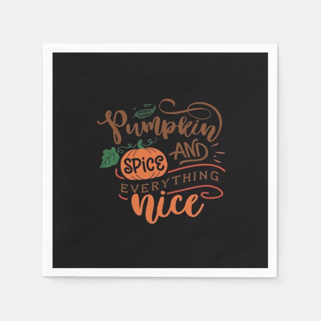 Servilleta De Papel Spice De Calabaza Y Todo Lo Agradable. (Anverso)