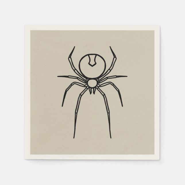 Servilleta De Papel Spider - Blanco óseo y negro mural (Anverso)
