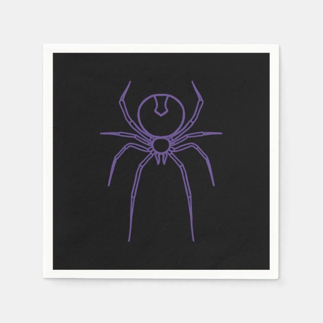 Servilleta De Papel Spider en morado y negro (Anverso)