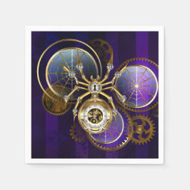 Servilleta De Papel Spider Steampunk sobre fondo morado