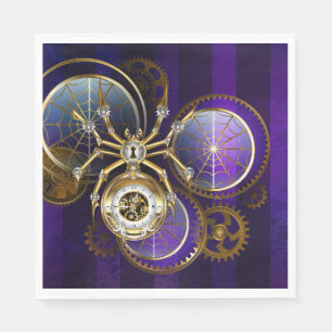 Servilleta De Papel Spider Steampunk sobre fondo morado