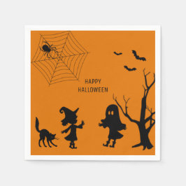 Servilleta De Papel Spider Web Black Cat Paper Napkin