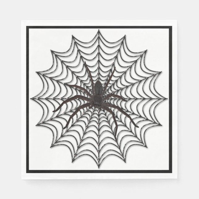 Servilleta De Papel Spider Web Y Black Spider Halloween (Anverso)