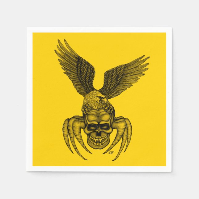 Servilleta De Papel Spiderskull con águila (Anverso)