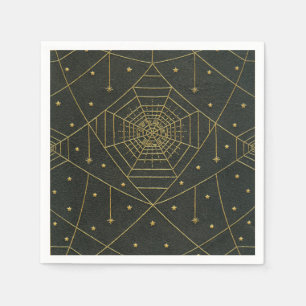 Servilleta De Papel Spiderweb spider spider color negro y oro vintage