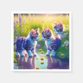 Servilleta De Papel Spielende Katzenkinder