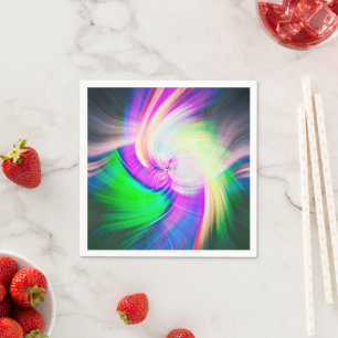 Servilleta De Papel SPIRALFLUO - Fractal Psicodélico Colorido Moderno