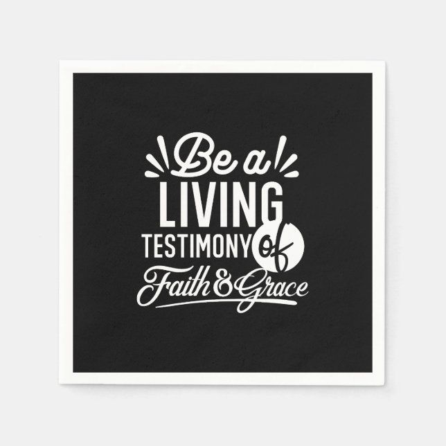 Servilleta De Papel Spiritual Living Testimony Faith and Grace Quote (Anverso)