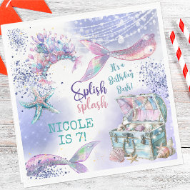 Servilleta De Papel Splish splash magia de la sirena cumpleaños bash