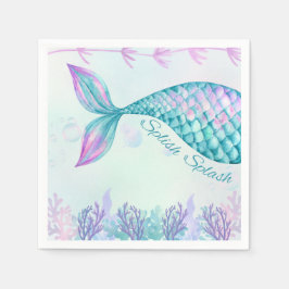 Servilleta De Papel Splish Splash Mermaid Bash Cocktail Napkin