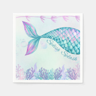 Servilleta De Papel Splish Splash Mermaid Bash Cocktail Napkin