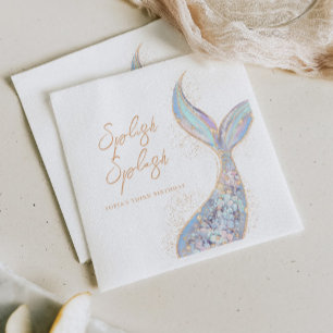 Servilleta De Papel Splish Splash Mermaid Cumpleaños