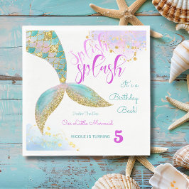 Servilleta De Papel Splish splash mermaid cumpleaños bash