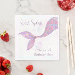 Servilleta De Papel Splish Splash Mermaid Napkins Cumpleaños