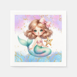 Servilleta De Papel Splish Splash Mermaid Plain Fiesta Napkins
