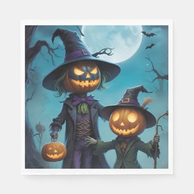 Servilleta De Papel Spookone Halloween Pumpkin Duo (Anverso)