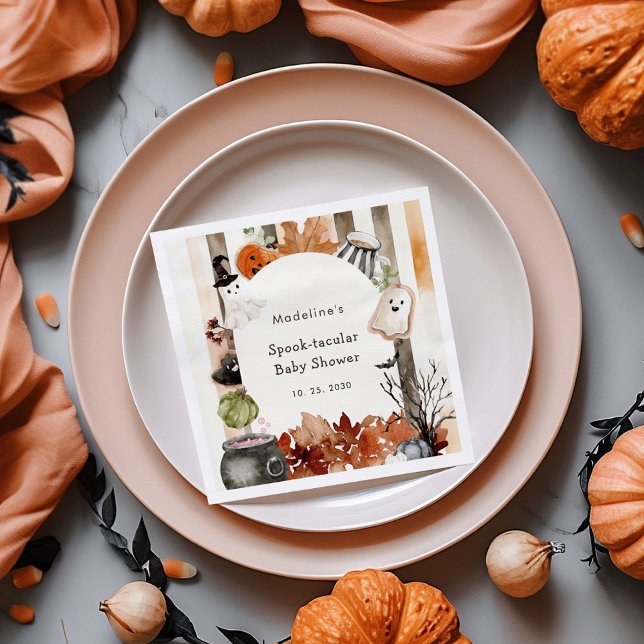 Servilleta De Papel Spooktacular Halloween Ghost Pumpkin Baby Shower (Subido por el creador)