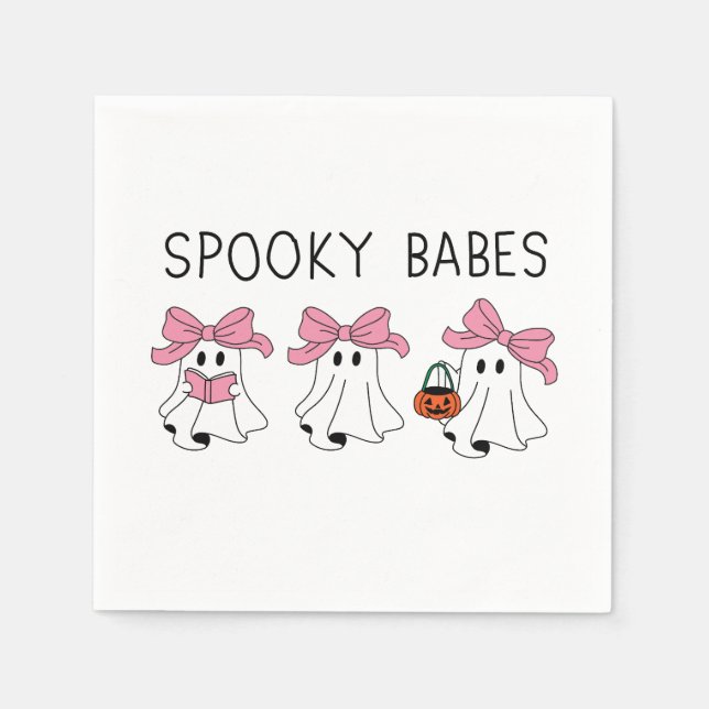 Servilleta De Papel Spooky babes cute ghost (Anverso)