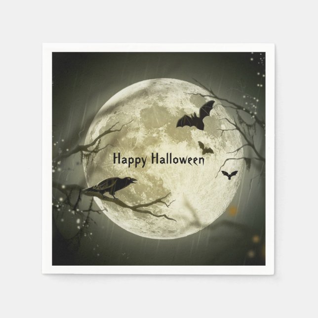 Servilleta De Papel Spooky Bats Halloween (Anverso)