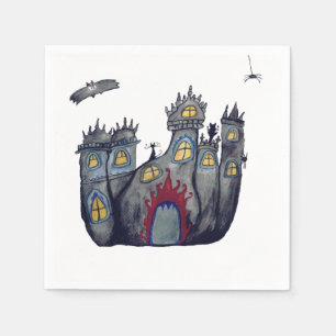Servilleta De Papel Spooky Castle Halloween Art Paper servilletas