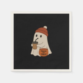 Servilleta De Papel Spooky Cute Adorable Ghost Red Beanie Halloween 