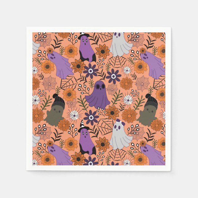 Servilleta De Papel Spooky floral (Anverso)