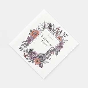 Servilleta De Papel Spooky Floral Halloween Birday Party Card