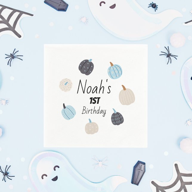 Servilleta De Papel Spooky One | Halloween BDay Napkins | Calabaza azu (Subido por el creador)
