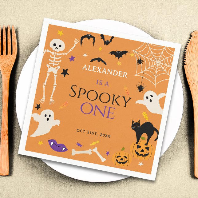 Servilleta De Papel Spooky One Halloween cumpleaños naranja  (Subido por el creador)