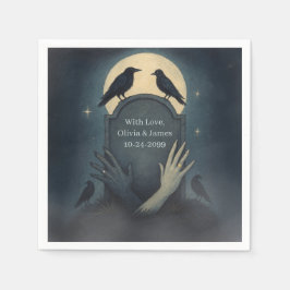 Servilleta De Papel Spooky Zombie Romance Boda Napkins