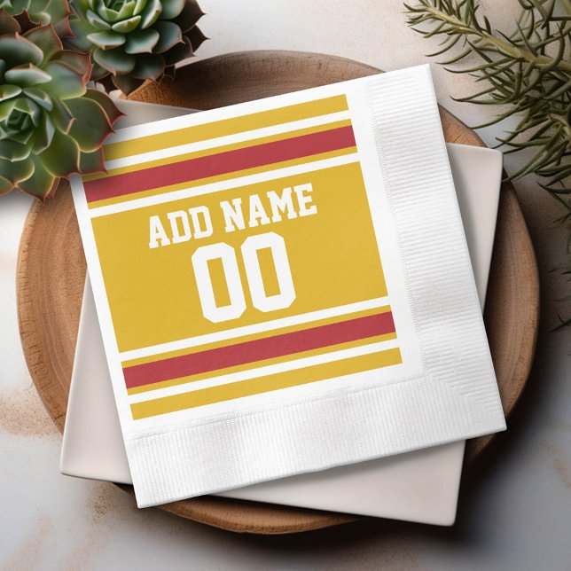 Servilleta De Papel Sports Team Jersey con nombre y número personaliza (Custom Party Napkins)