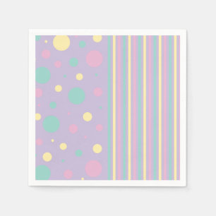 Servilleta De Papel Spots and Stripes - Rosa, Amarillo, Púrpura, Verde