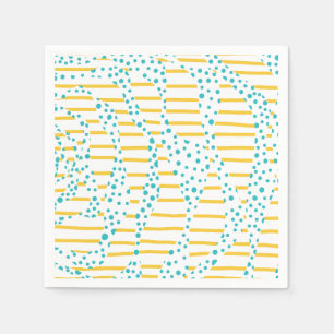 Servilleta De Papel Spots & Stripes 2 en turquesa, amarillo y blanco