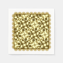 Spray floral, NAPKINS DE PAPEL LIGERO-AMARILLO DE