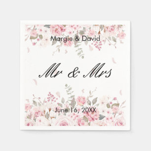 Servilleta De Papel Spray floral rosa personalizado