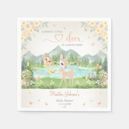 Servilleta De Papel Spring Bloom and Butterflies Deer Baby Shower