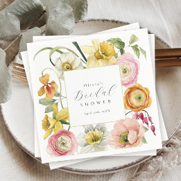 Servilleta De Papel Spring Garden Bright Floral Bridal Shower 
