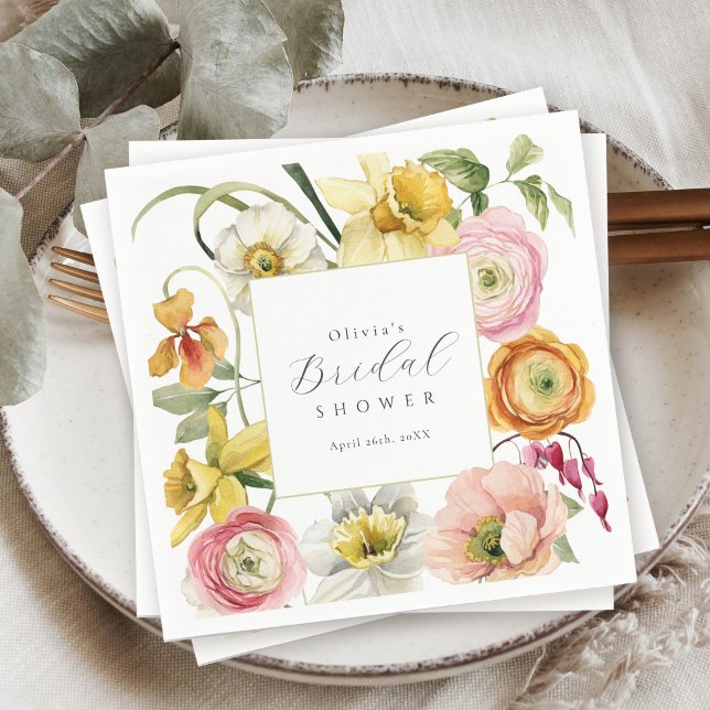 Servilleta De Papel Spring Garden Bright Floral Bridal Shower  (Subido por el creador)