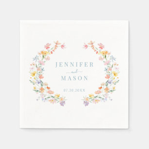 Servilleta De Papel Spring Meadow Wildflowers Garden Wedding