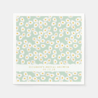 Spring Pastel Sage Daisies Bridal Shower Personali