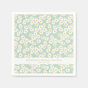 Servilleta De Papel Spring Pastel Sage Daisies Bridal Shower Personali