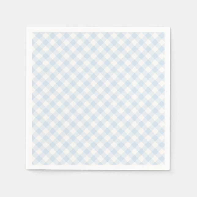 Servilleta De Papel Spring Retro Gingham | Azul Polvo (Anverso)