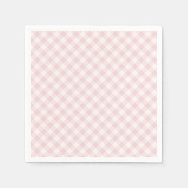 Servilleta De Papel Spring Retro Gingham | Blush Suave (Anverso)