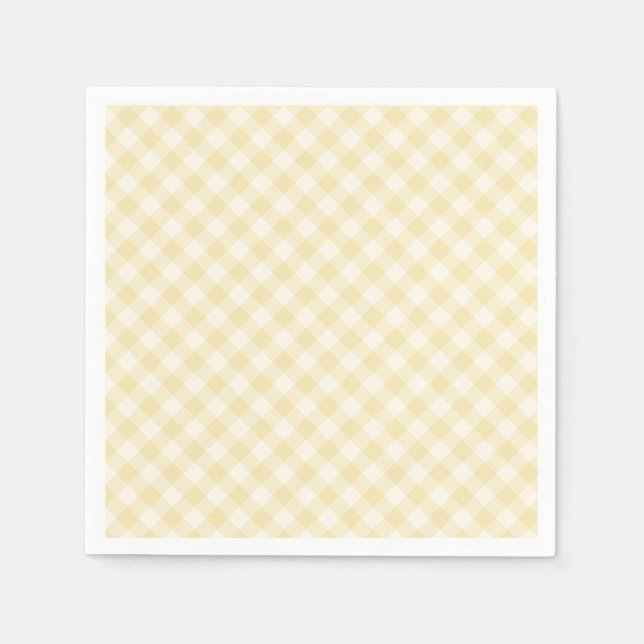 Servilleta De Papel Spring Retro Gingham | Crema de mantequilla (Anverso)