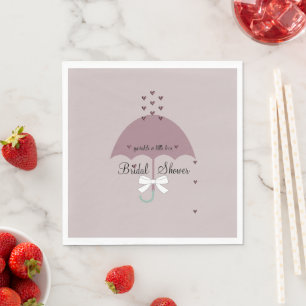 Servilleta De Papel Sprinkle Love Mauve & White Shower Bridal Party