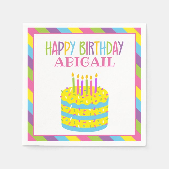 Servilleta De Papel Sprinkles Toallas personalizadas para el pastel de (Anverso)