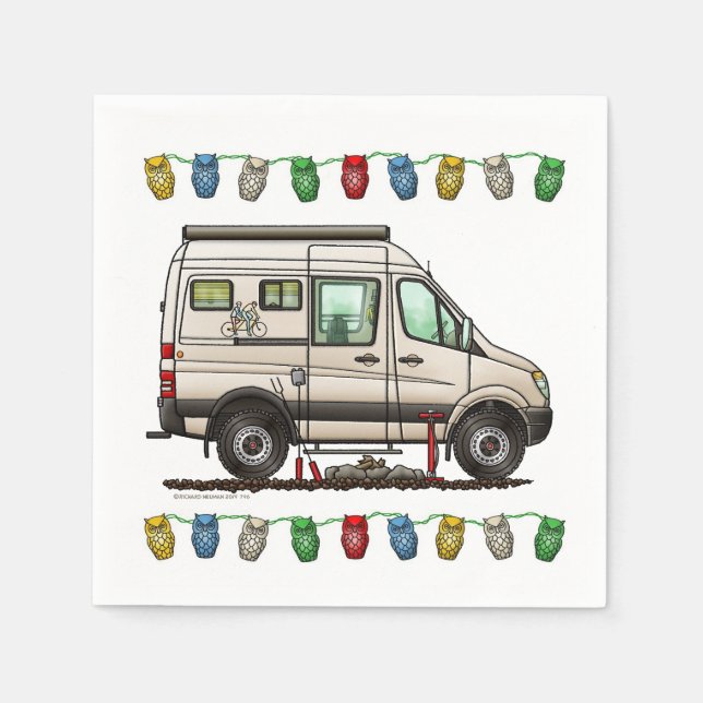 Servilleta De Papel Sprinter Camper Van RV feliz campista (Anverso)
