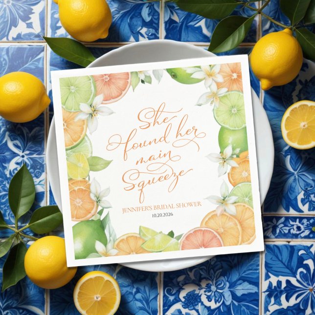 Servilleta De Papel Squeeze Principal | Ducha nupcial floral de Citrus (Subido por el creador)