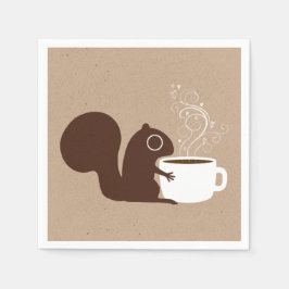 Servilleta De Papel Squirrel Coffee Lover | Divertido animal amante